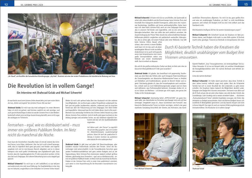 Michael Schwertel im Gespräch über den 60. Grimme‑Preis