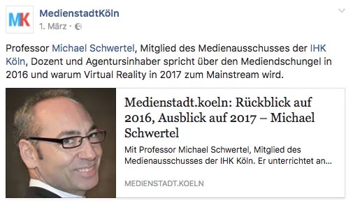 Interview mit Michael Schwertel in der Medienstadt Köln