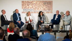 Michael Schwertel beim Panel "Medienpreise unter Druck?" auf dem Grimme-Diskursraum im NRW-Forum Düsseldorf