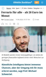 Artikel über Prof. Michael Schwertel KI-Weiterbildung Deutschland - KI-Experte und Keynote Speaker aus NRW